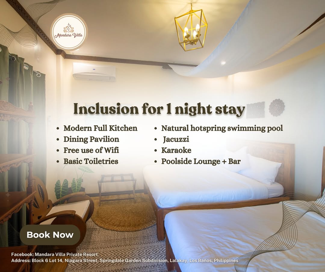 Family Room — two queen beds, double deck bunk beds, ceiling fan and Balinese decor for families with children